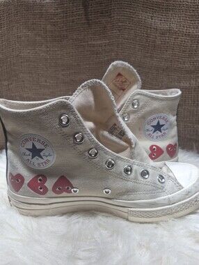 Converse X Play Comme Des Garcons High-Top Sneakers Womens Size 8